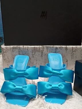 AAJ Aminah Heeled Bowed Sandals Women's Sz 7 M 💲175